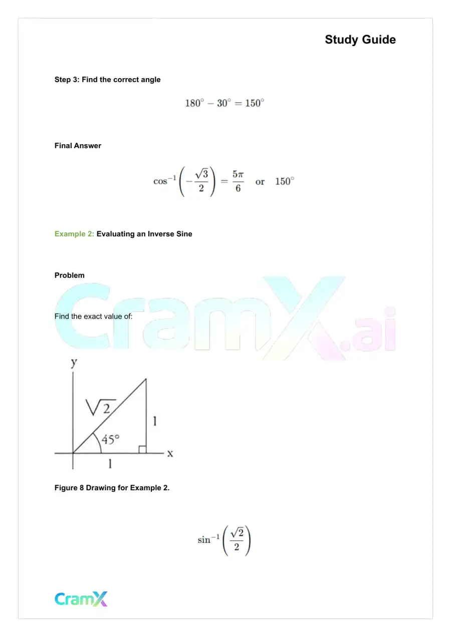 Trigonometry - Inverse Functions and Equations, page 8