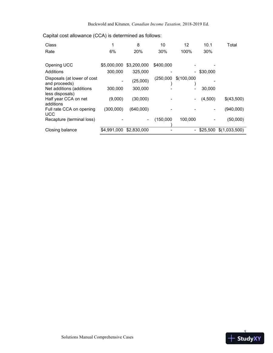 Canadian Income Taxation, 2018/2019, 21st Edition Solution Manual, page 6