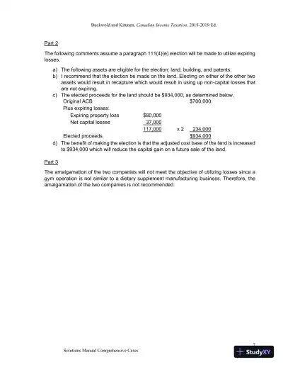 Canadian Income Taxation, 2018/2019, 21st Edition Solution Manual - Page 8 preview image