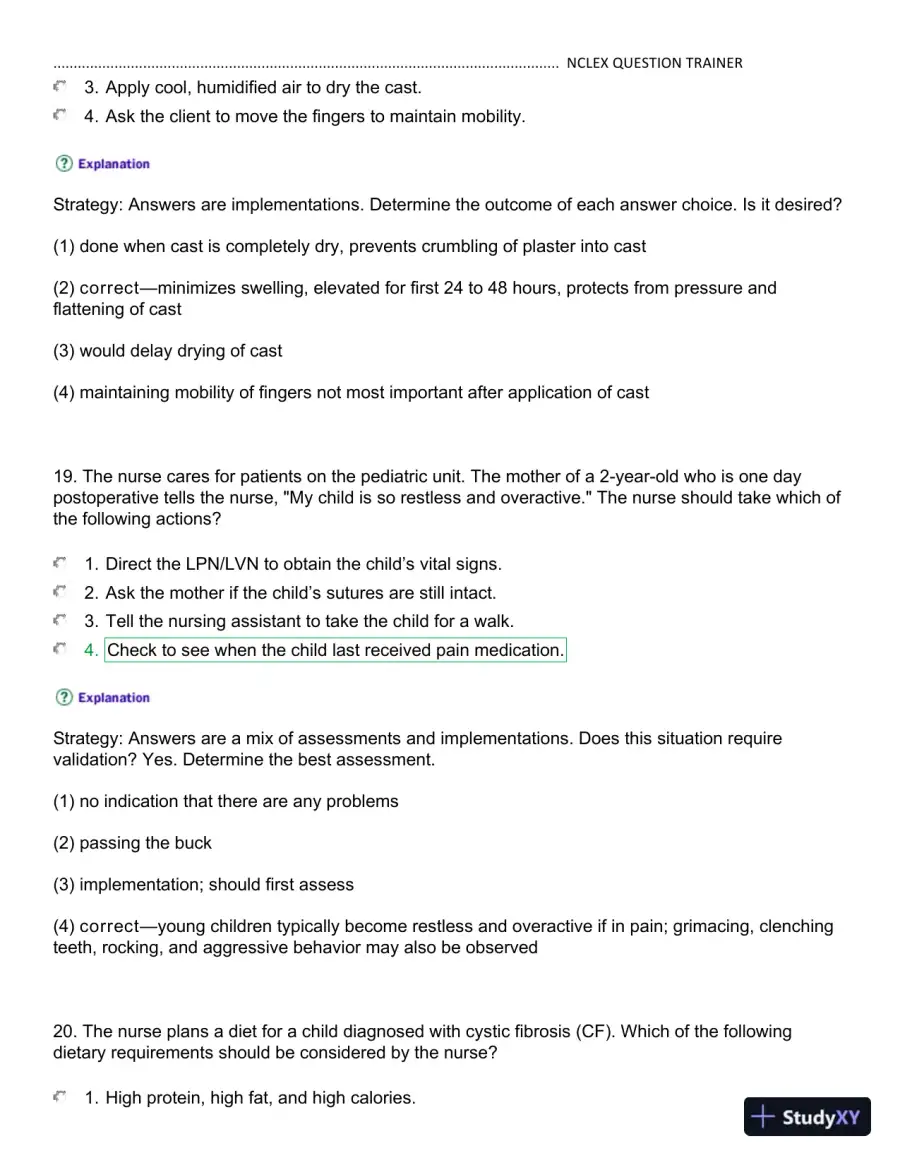NCLEX Kaplan Trainer Test 3 Practice Exam with Answers (100 Solved Questions), page 11