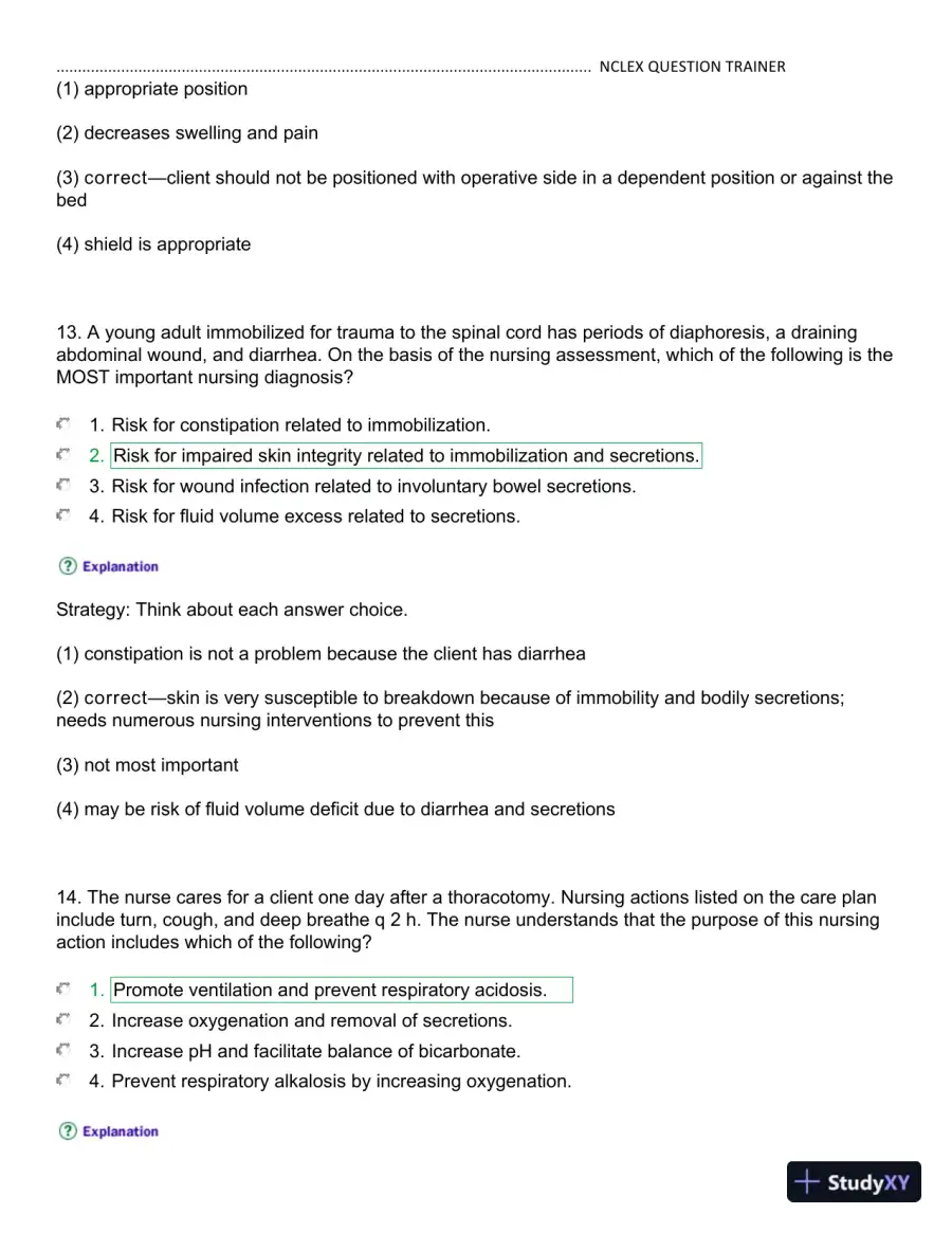 NCLEX Kaplan Trainer Test 3 Practice Exam with Answers (100 Solved Questions), page 8