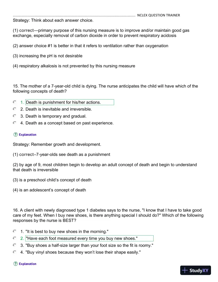 NCLEX Kaplan Trainer Test 3 Practice Exam with Answers (100 Solved Questions), page 9