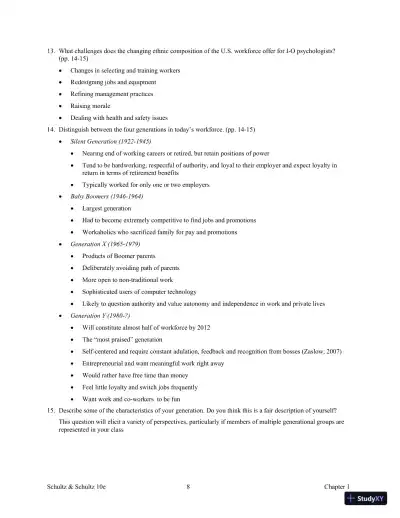 Test Bank For Psychology and Work Today, 10th Edition - Page 12 preview image