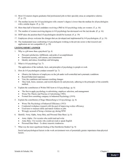 Test Bank For Psychology and Work Today, 10th Edition - Page 16 preview image