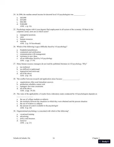 Test Bank For Psychology and Work Today, 10th Edition - Page 21 preview image