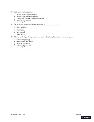 Test Bank For Psychology and Work Today, 10th Edition - Page 22 preview image