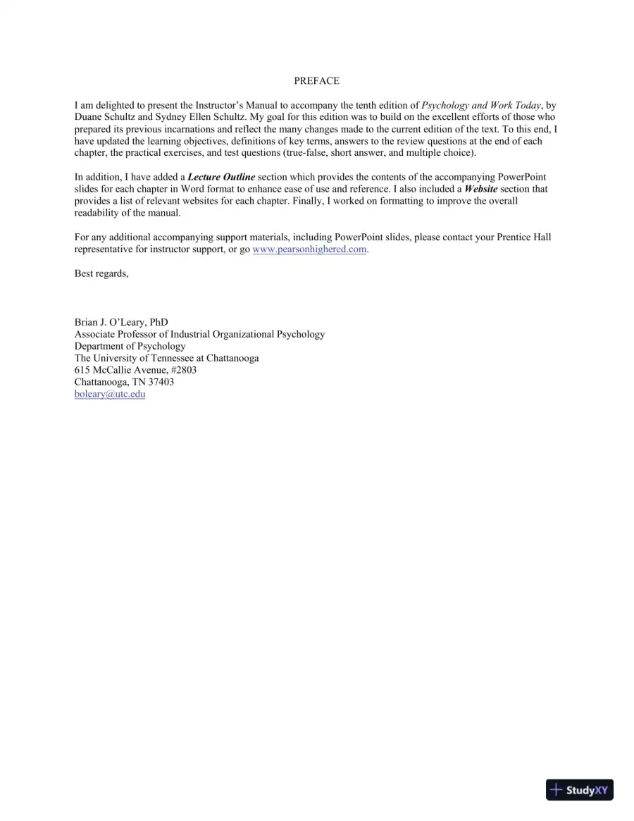 Test Bank For Psychology and Work Today, 10th Edition, page 4
