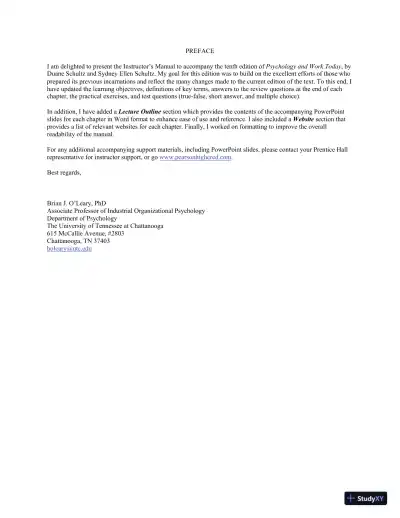 Test Bank For Psychology and Work Today, 10th Edition - Page 4 preview image