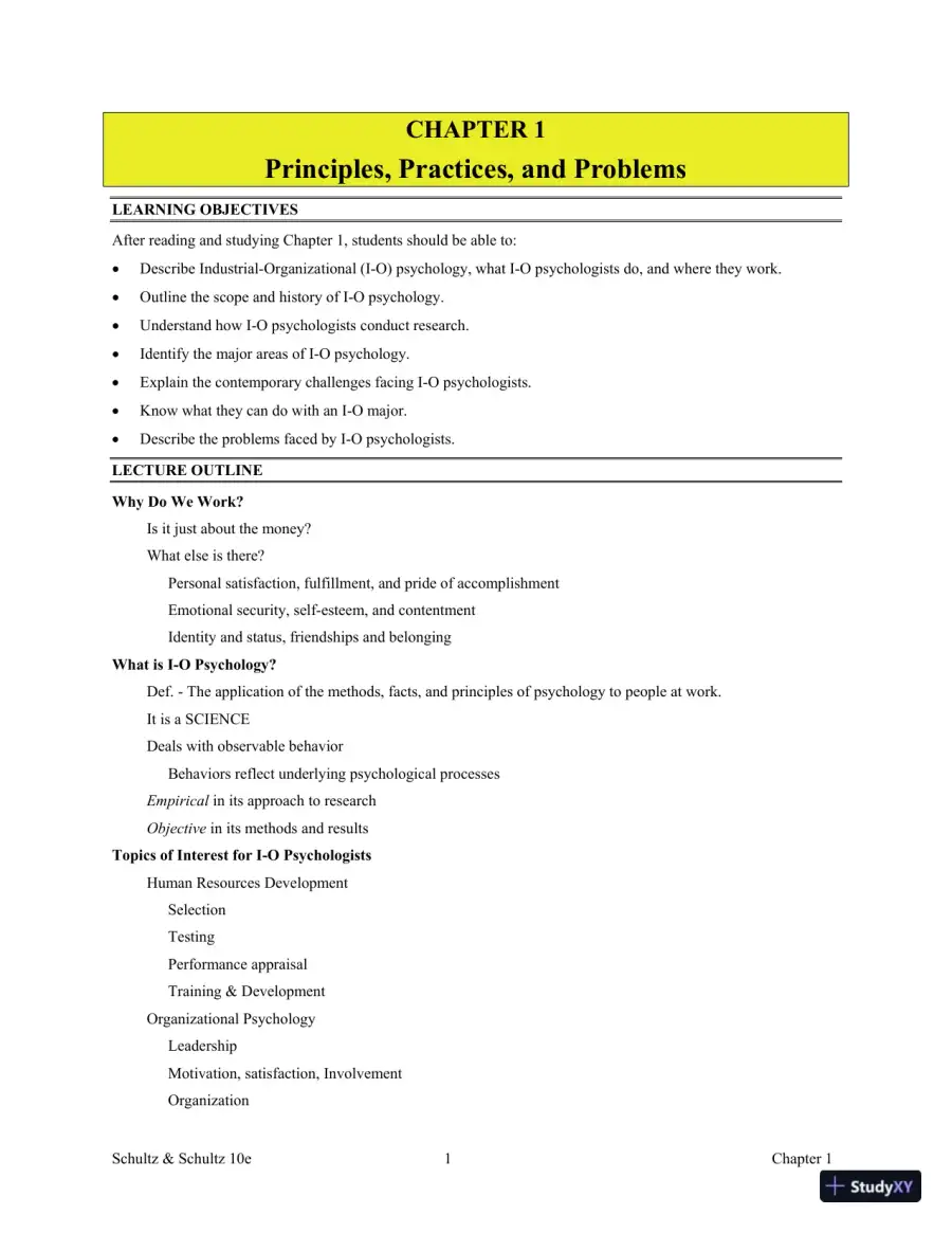 Test Bank For Psychology and Work Today, 10th Edition, page 5
