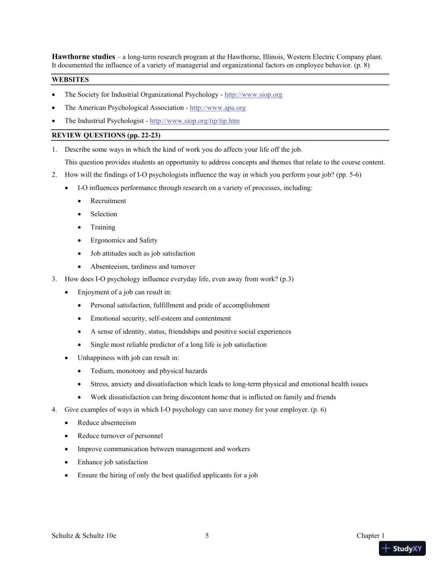 Test Bank For Psychology and Work Today, 10th Edition, page 9