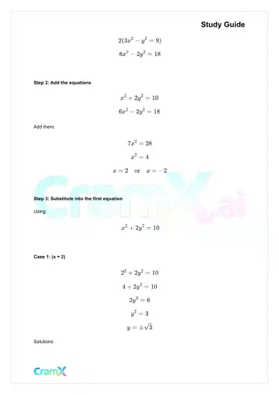 Algebra II – Quadratic Systems - Page 2 preview image