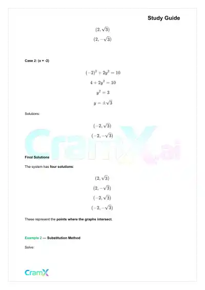 Algebra II – Quadratic Systems - Page 3 preview image