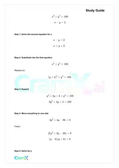 Algebra II – Quadratic Systems - Page 4 preview image
