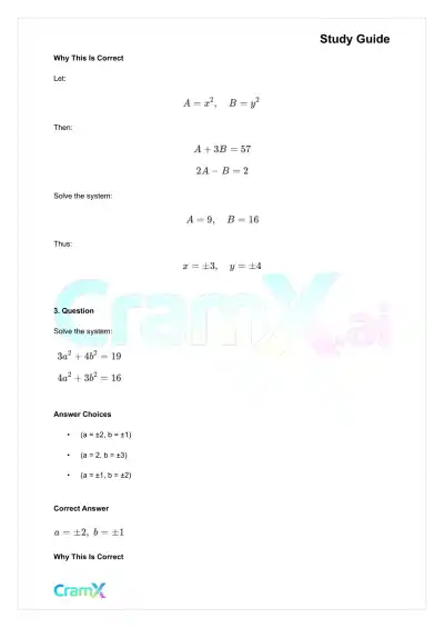 Algebra II – Quadratic Systems - Page 8 preview image