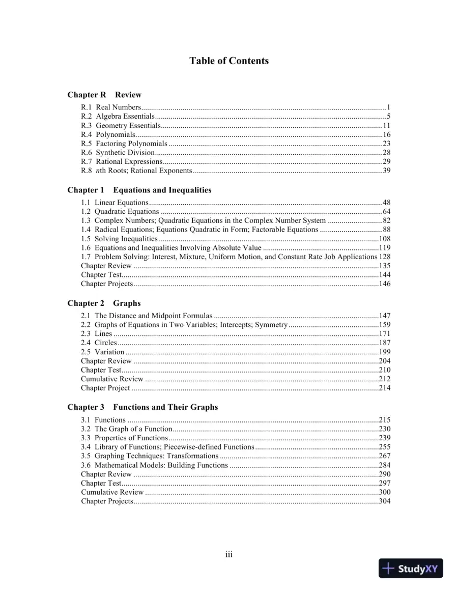 Solution Manual for College Algebra, 10th Edition, page 3
