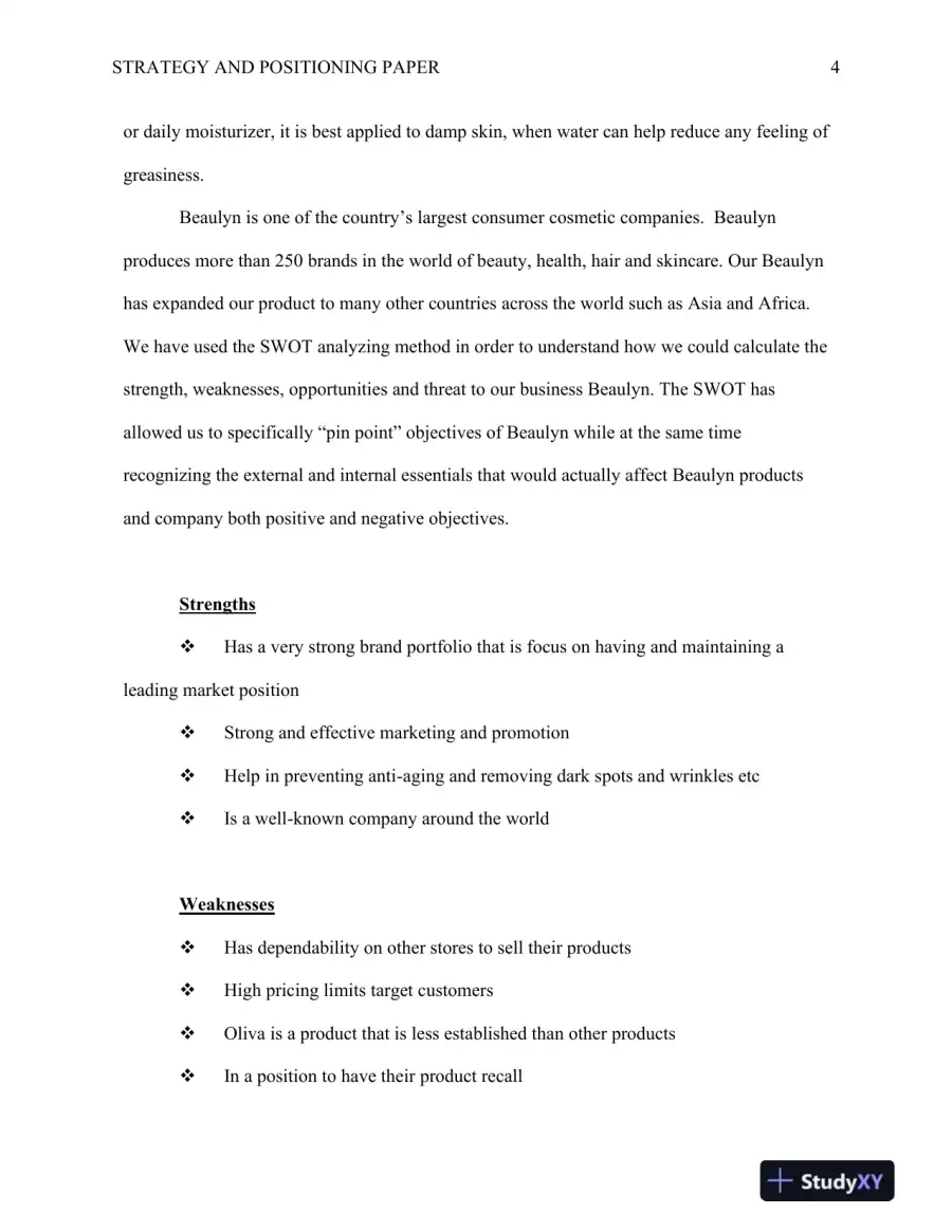 MKT/421 Strategy and Positioning Paper, page 5
