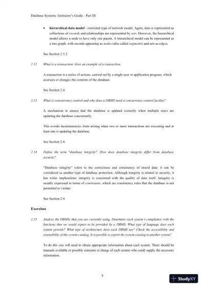 Solution Manual for Database Systems: A Practical Approach to Design, Implementation, and Management, 6th Edition - Page 10 preview image