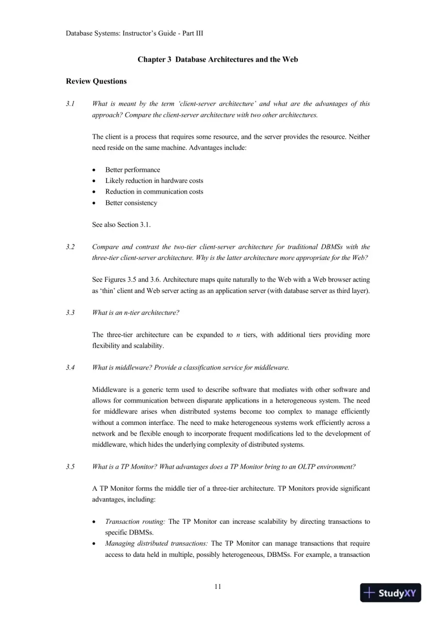 Solution Manual for Database Systems: A Practical Approach to Design, Implementation, and Management, 6th Edition, page 12