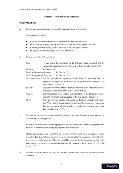 Solution Manual for Database Systems: A Practical Approach to Design, Implementation, and Management, 6th Edition - Page 4 preview image