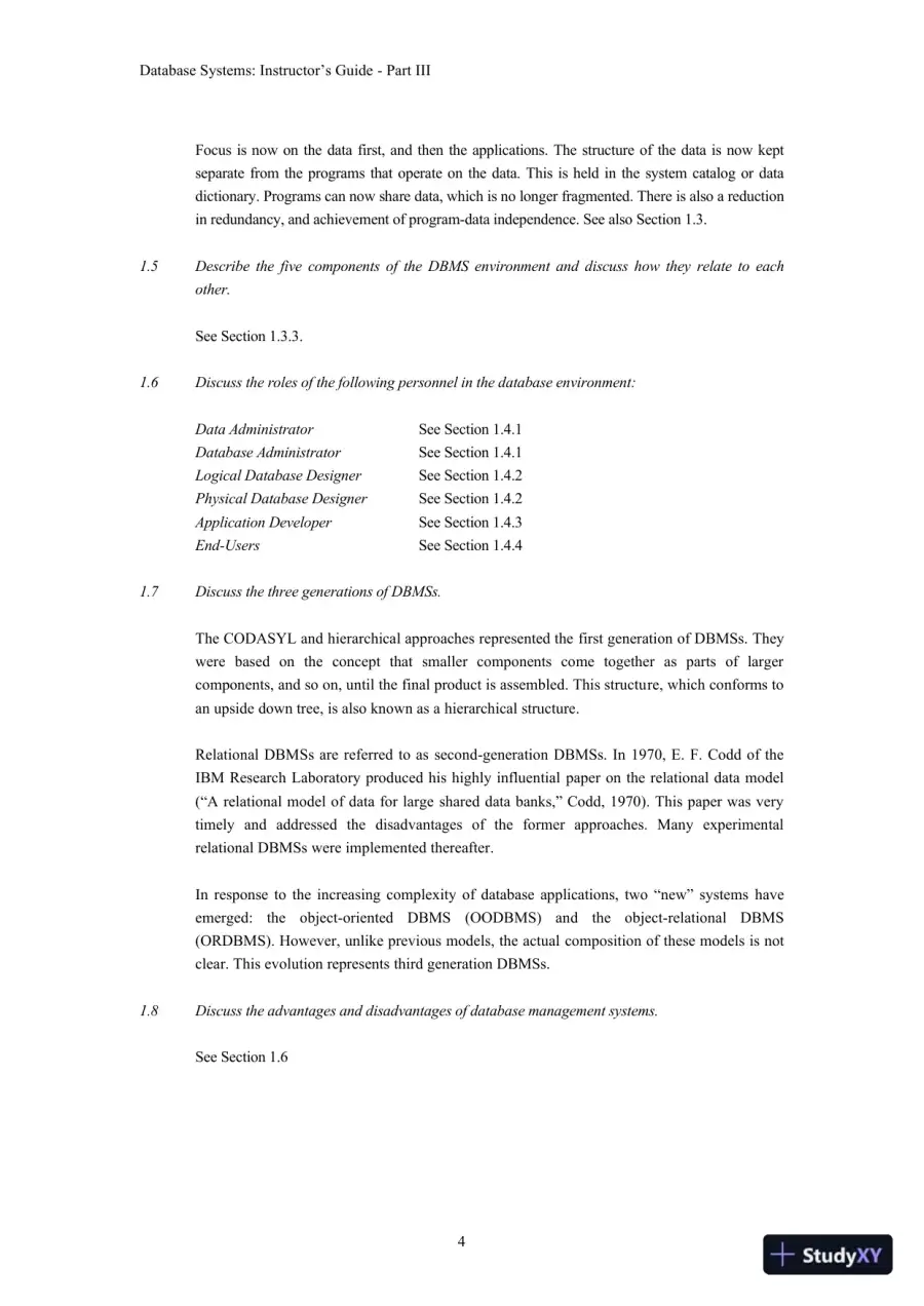 Solution Manual for Database Systems: A Practical Approach to Design, Implementation, and Management, 6th Edition, page 5