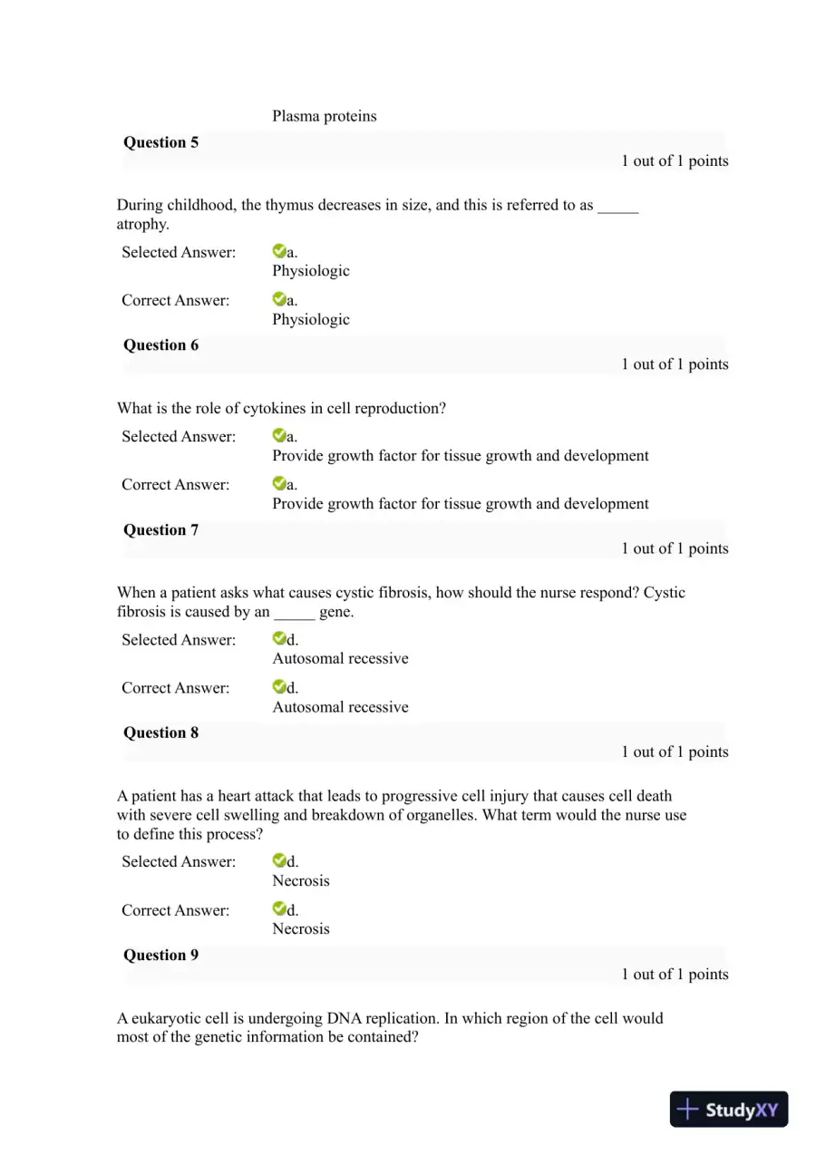 NURS6501 Walden University Pathophysiology Final Exam With Answers (66 Solved Questions), page 4