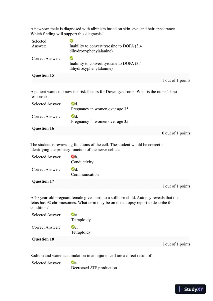 NURS6501 Walden University Pathophysiology Final Exam With Answers (66 Solved Questions), page 6