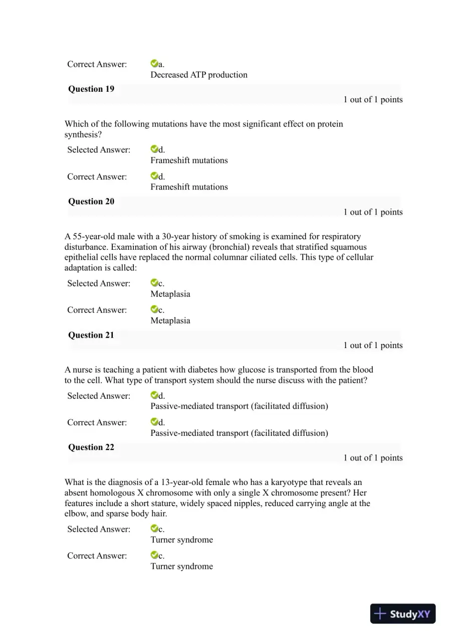 NURS6501 Walden University Pathophysiology Final Exam With Answers (66 Solved Questions), page 7
