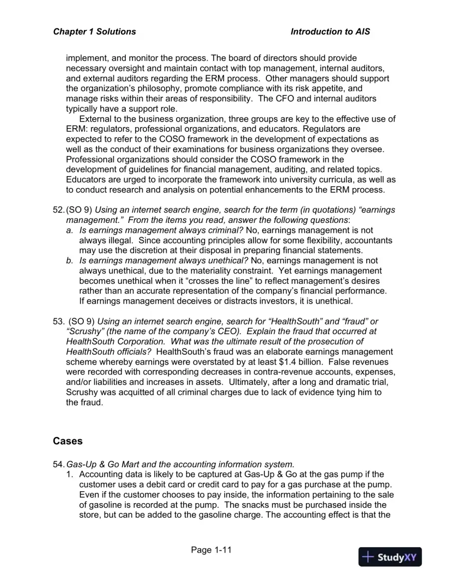 Solution Manual for Accounting Information Systems: The Processes and Controls , 2nd Edition, page 12