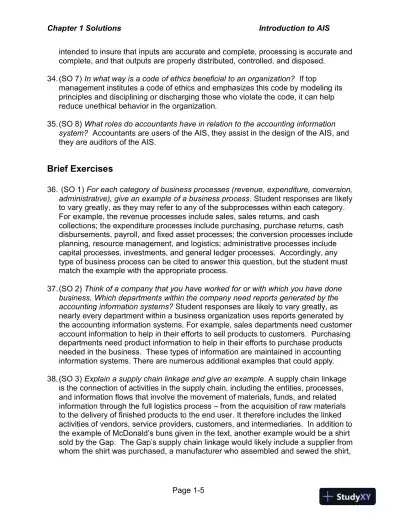 Solution Manual for Accounting Information Systems: The Processes and Controls , 2nd Edition - Page 6 preview image