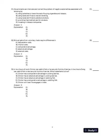 Economics For Life: Smart Choices For You, 1st Edition Test Bank - Page 10 preview image