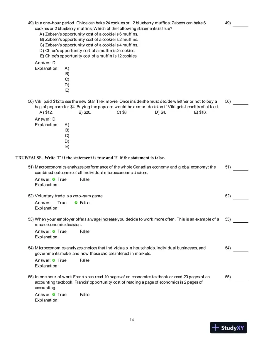 Economics For Life: Smart Choices For You, 1st Edition Test Bank, page 15