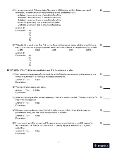 Economics For Life: Smart Choices For You, 1st Edition Test Bank - Page 15 preview image