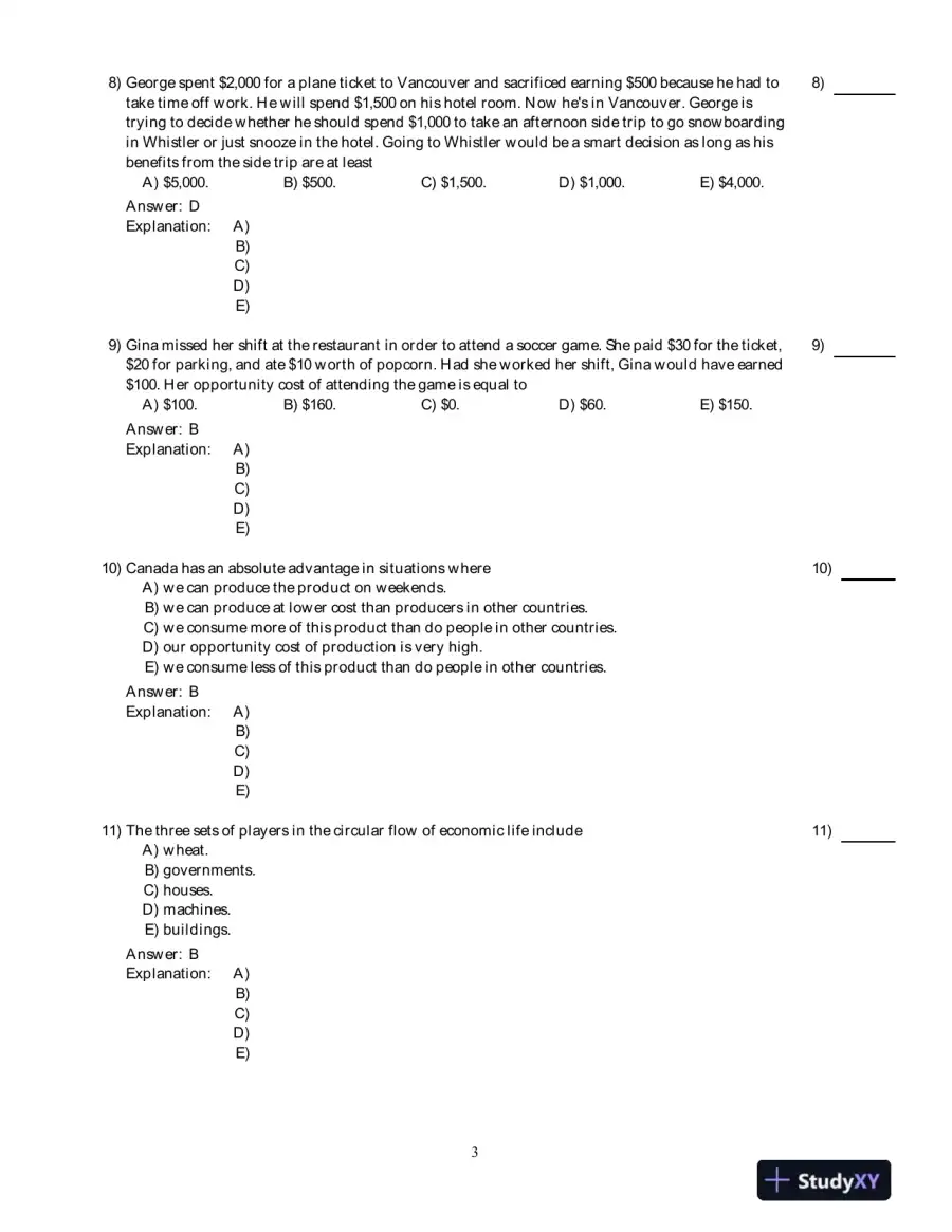 Economics For Life: Smart Choices For You, 1st Edition Test Bank, page 4