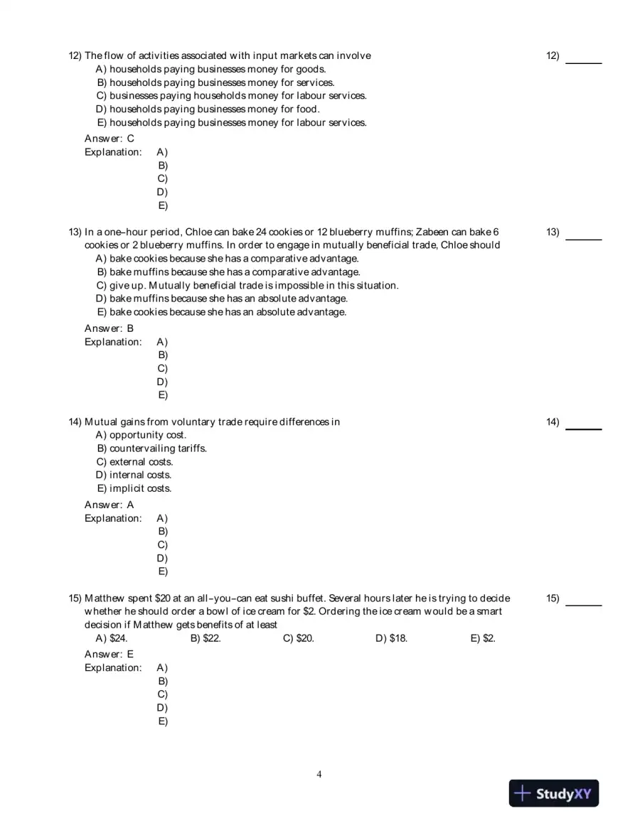Economics For Life: Smart Choices For You, 1st Edition Test Bank, page 5