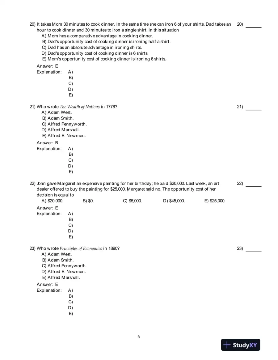 Economics For Life: Smart Choices For You, 1st Edition Test Bank, page 7