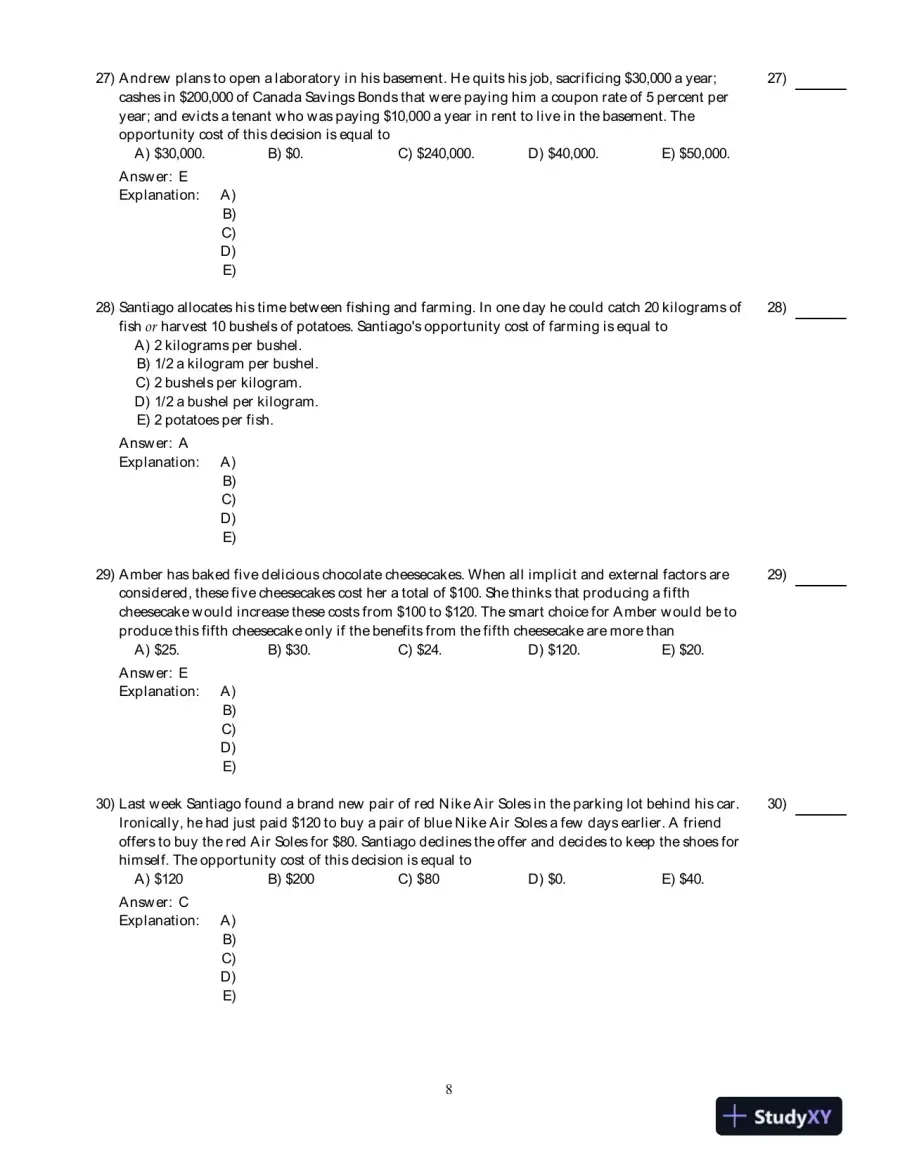 Economics For Life: Smart Choices For You, 1st Edition Test Bank, page 9