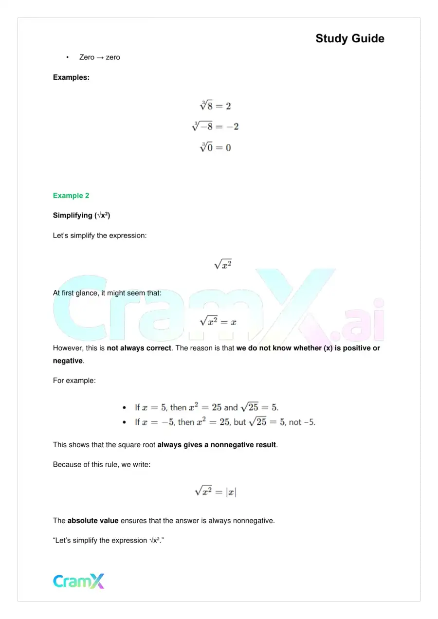 Algebra II – Radicals and Complex Numbers, page 10