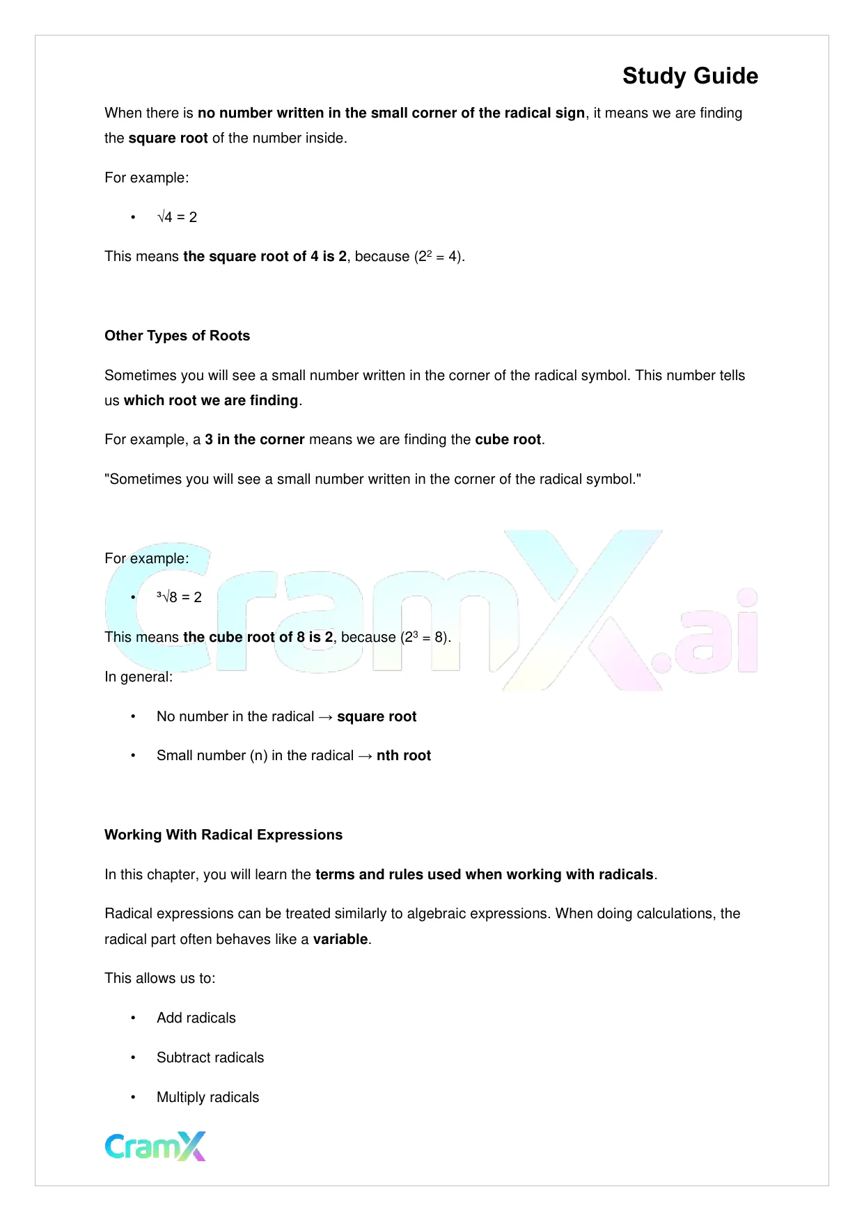 Algebra II – Radicals and Complex Numbers - Page 2 preview image