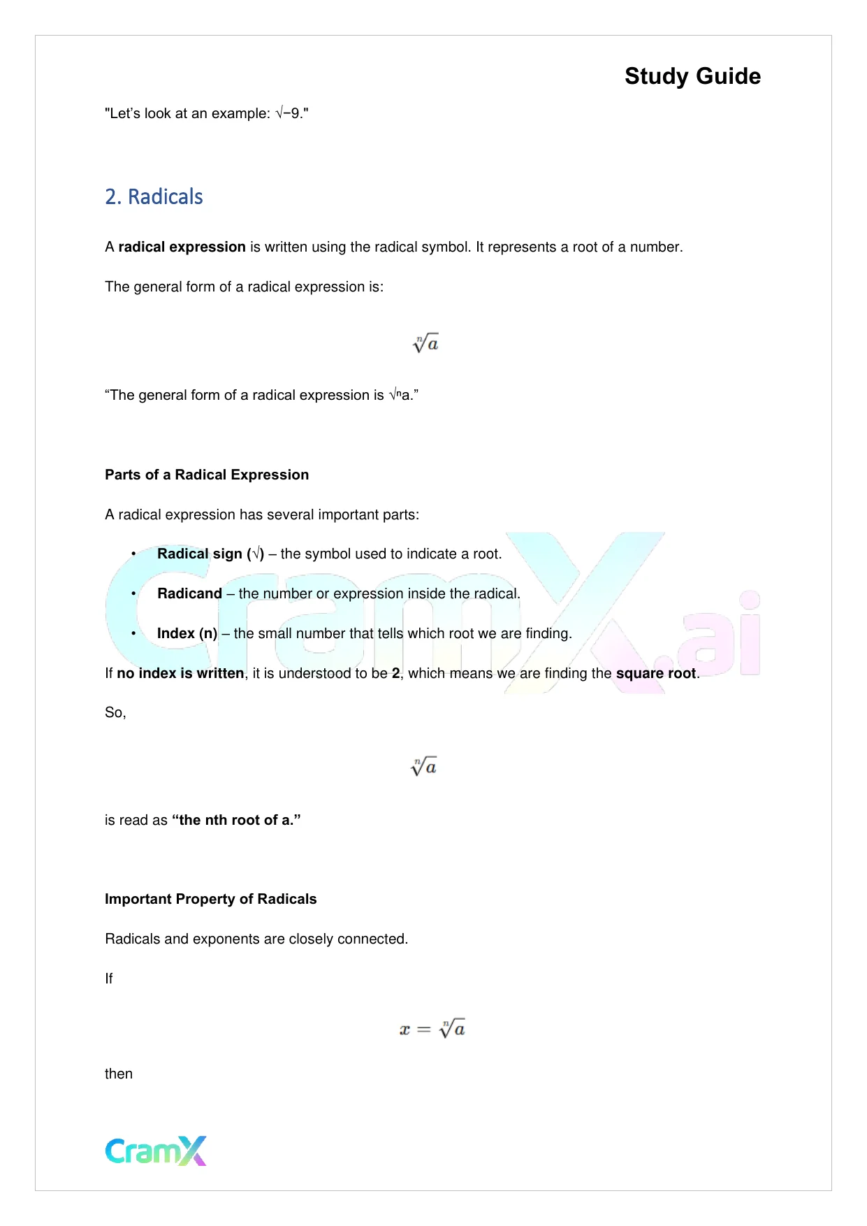 Algebra II – Radicals and Complex Numbers - Page 4 preview image