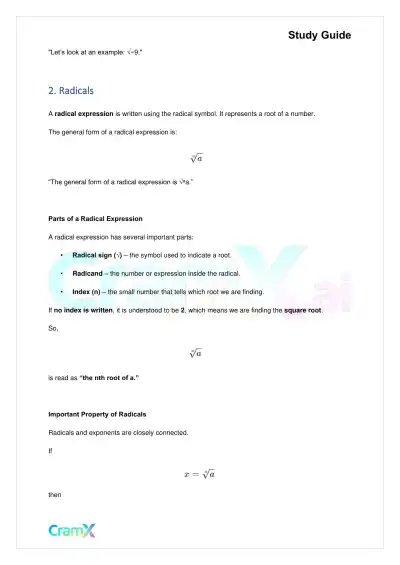Algebra II – Radicals and Complex Numbers - Page 4 preview image