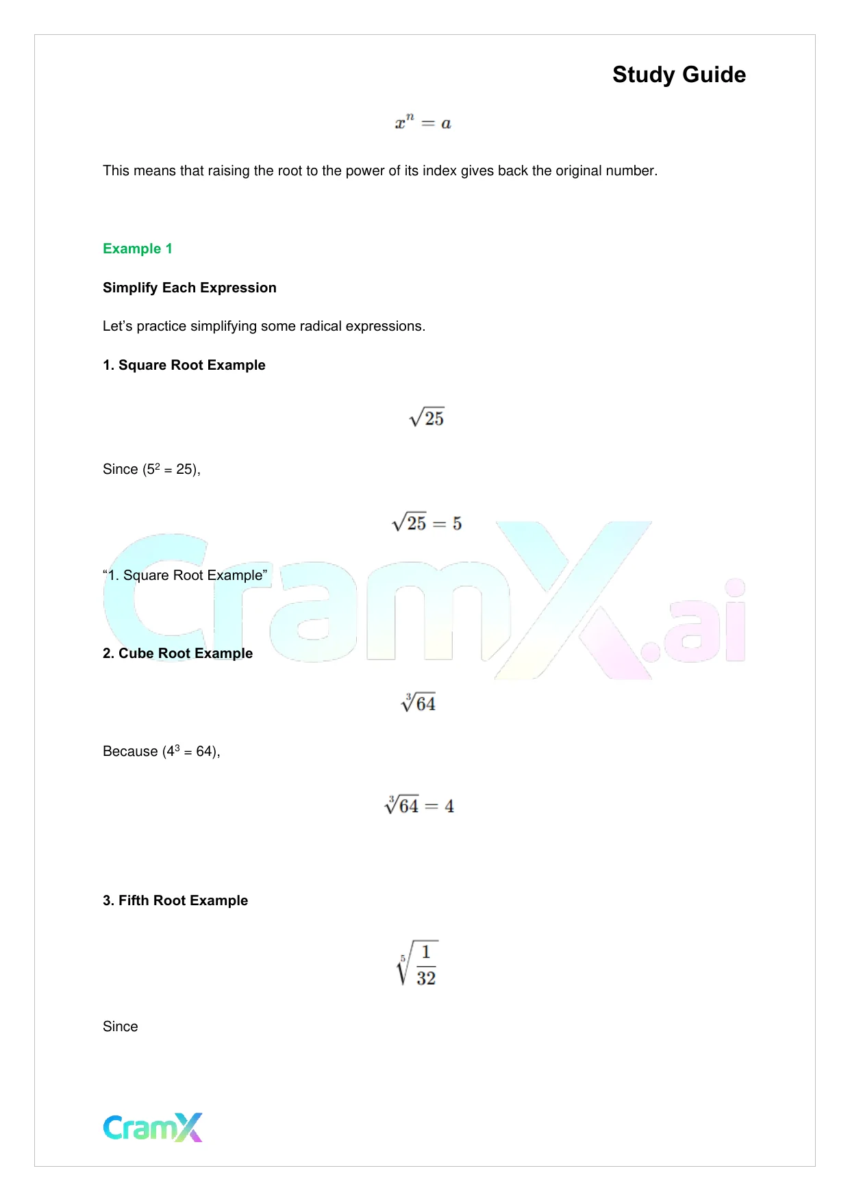 Algebra II – Radicals and Complex Numbers - Page 5 preview image
