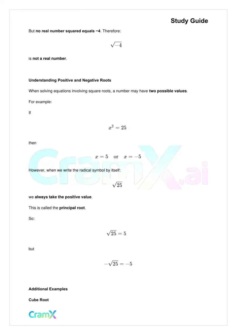 Algebra II – Radicals and Complex Numbers, page 7