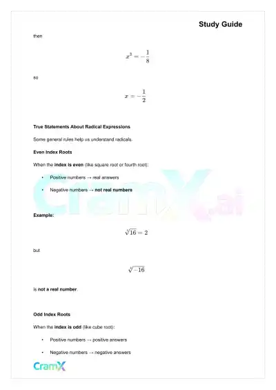 Algebra II – Radicals and Complex Numbers - Page 9 preview image