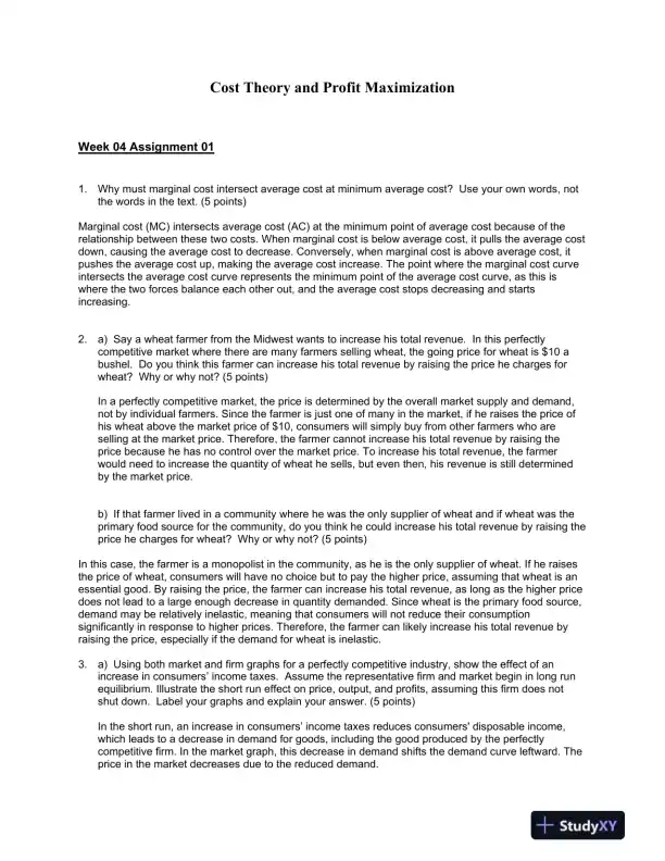 Cost Theory and Profit Maximization - Page 1 preview image
