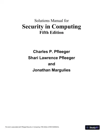 Solution Manual for Security in Computing, 5th Edition - Page 1 preview image