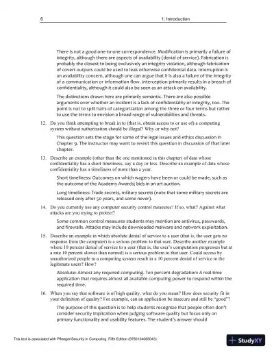 Solution Manual for Security in Computing, 5th Edition - Page 10 preview image