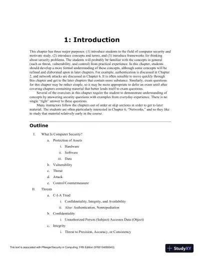 Solution Manual for Security in Computing, 5th Edition - Page 6 preview image
