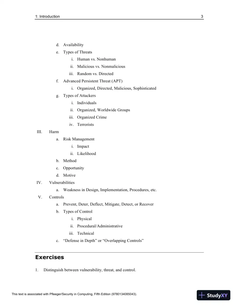 Solution Manual for Security in Computing, 5th Edition, page 7