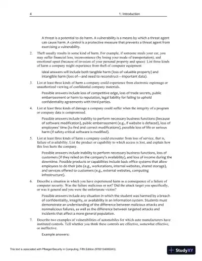 Solution Manual for Security in Computing, 5th Edition - Page 8 preview image