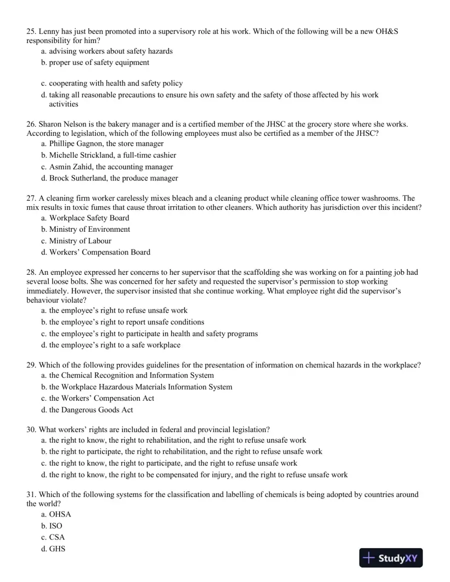 Management of Occupational Health and Safety 7th Edition Test Bank, page 14